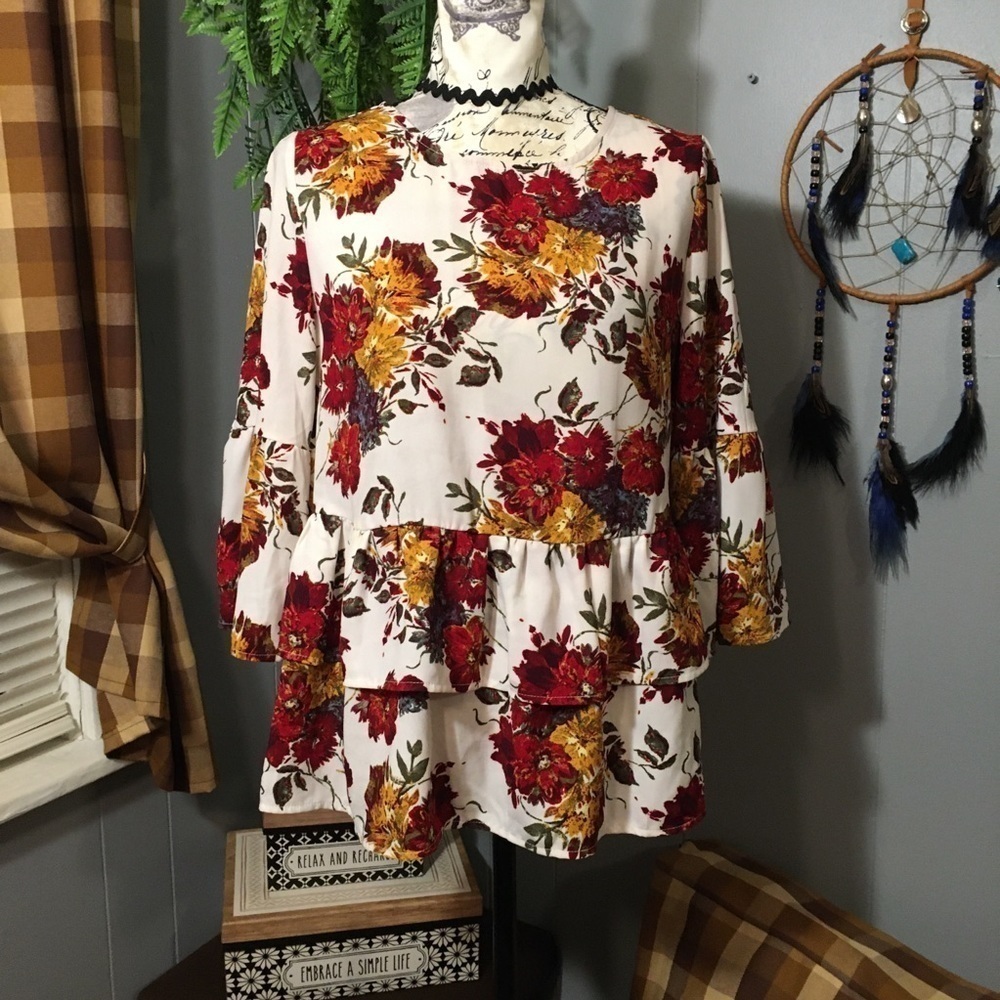 Time and Tru fall floral blouse